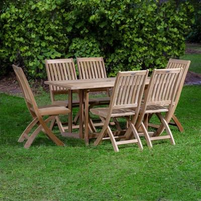 Barbuda 7 pc 5 ft Teak Table and Chairs