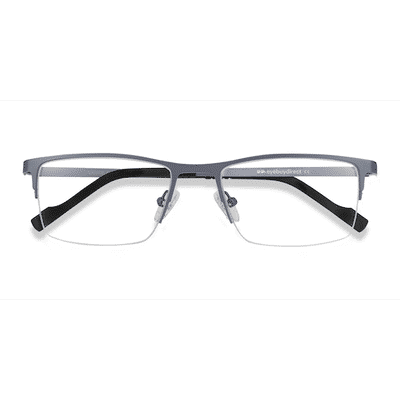 Unisex s rectangle Gray Metal Prescription eyeglasses - Eyebuydirect s Variable