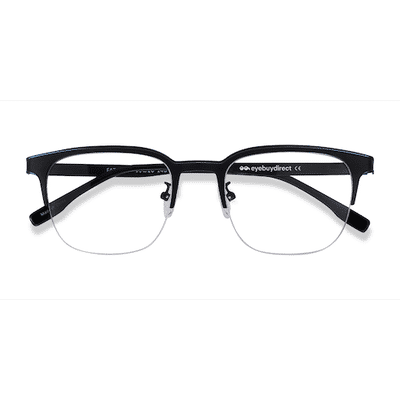 Unisex s square Blue Black Metal Prescription eyeglasses - Eyebuydirect s Fathom