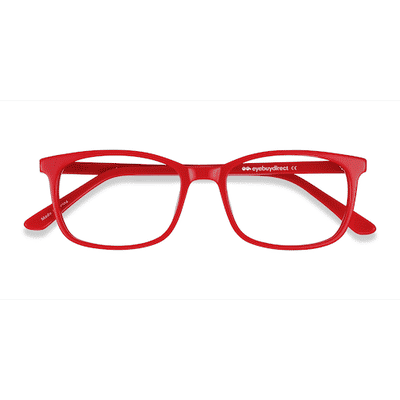 Unisex s rectangle Red Acetate Prescription eyeglasses - Eyebuydirect s Equality
