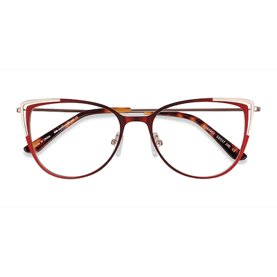 Female s horn Red & Gold Metal Prescription eyeglasses - Eyebuydirect s Garance