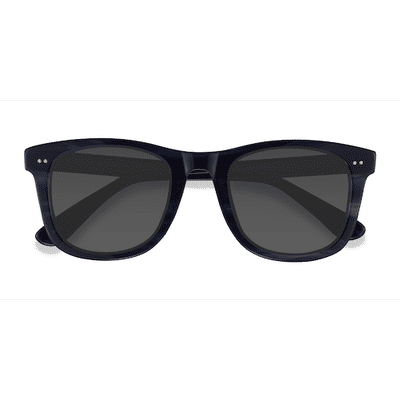 Unisex s square Blue Striped Acetate Prescription sunglasses - Eyebuydirect s Nevada
