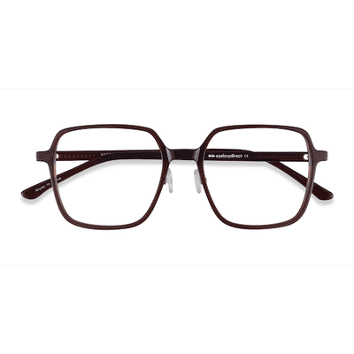 Unisex s square Dark Brown Acetate Prescription eyeglasses - Eyebuydirect s Modern