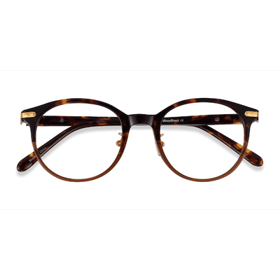 Unisex s round Tortoise Gold Acetate,Metal Prescription eyeglasses - Eyebuydirect s Dotti