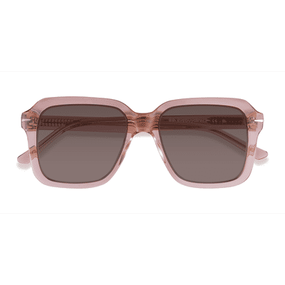Unisex s square Crystal Peach Acetate Prescription sunglasses - Eyebuydirect s Bowie