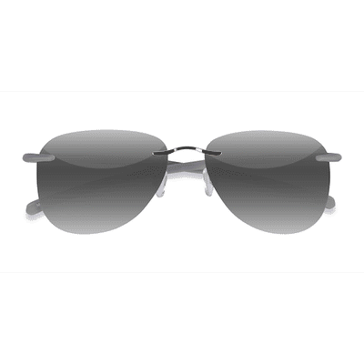 Unisex s aviator Shiny Silver Metal,Plastic Prescription sunglasses - Eyebuydirect s Ludo