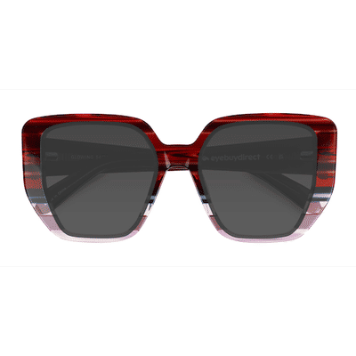 Unisex s square Purple Striped Acetate Prescription sunglasses - Eyebuydirect s Glowing