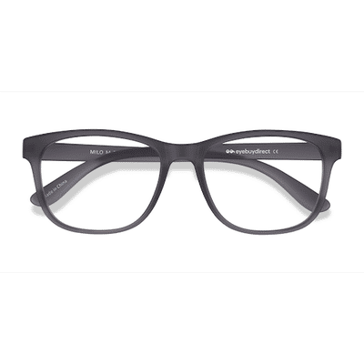 Unisex s square Matte Gray Plastic Prescription eyeglasses - Eyebuydirect s Milo