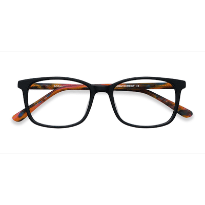 Unisex s rectangle Black Acetate Prescription eyeglasses - Eyebuydirect s Botanist