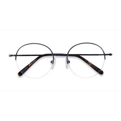 Unisex s round Blue Metal Prescription eyeglasses - Eyebuydirect s Albee