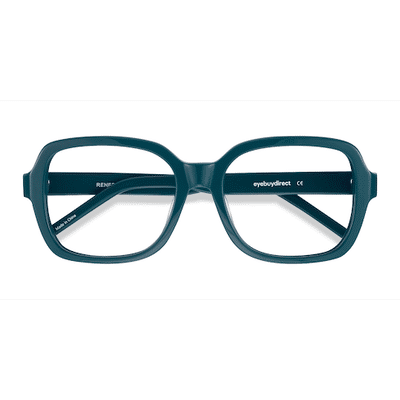 Unisex s rectangle Teal Acetate Prescription eyeglasses - Eyebuydirect s Renee