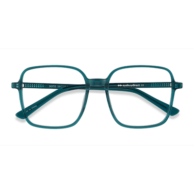 Unisex s square Teal Acetate Prescription eyeglasses - Eyebuydirect s Sixto