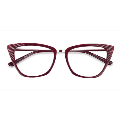 Female s horn Burgundy Gold Acetate,Metal Prescription eyeglasses - Eyebuydirect s Trenta