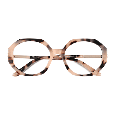 Female s oval Ivory Tortoise Acetate,Metal Prescription eyeglasses - Eyebuydirect s Rollerskate