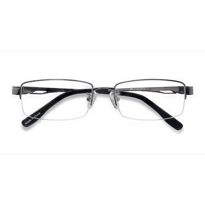 Unisex s rectangle Gunmetal Titanium Prescription eyeglasses - Eyebuydirect s Emerge
