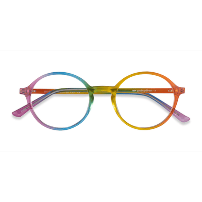 Unisex s round Rainbow Plastic Prescription eyeglasses - Eyebuydirect s Diversity