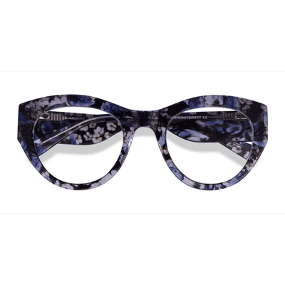 Female s horn Purple Floral Acetate Prescription eyeglasses - Eyebuydirect s Angelica