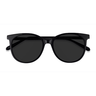 Female s round Black Acetate Prescription sunglasses - Eyebuydirect s Sun Bardot