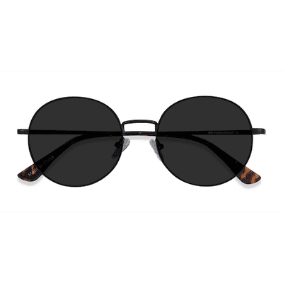 Unisex s round Black Metal Prescription sunglasses - Eyebuydirect s Solbada