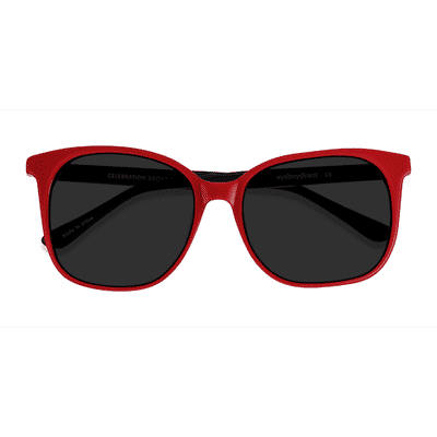 Female s square Red & Navy Acetate Prescription sunglasses - Eyebuydirect s Celebration