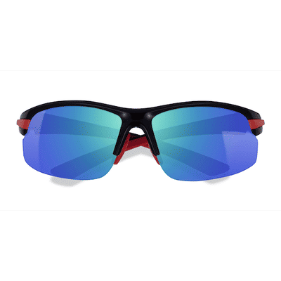 Male s rectangle Black Red Plastic Prescription sunglasses - Eyebuydirect s Match