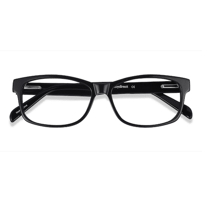 Unisex s rectangle Black Acetate Prescription eyeglasses - Eyebuydirect s Kyle