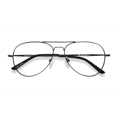 Unisex s aviator Black Metal Prescription eyeglasses - Eyebuydirect s Nantes