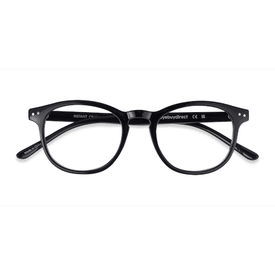 Unisex s round Clear/Black Plastic Prescription eyeglasses - Eyebuydirect s Instant Crush