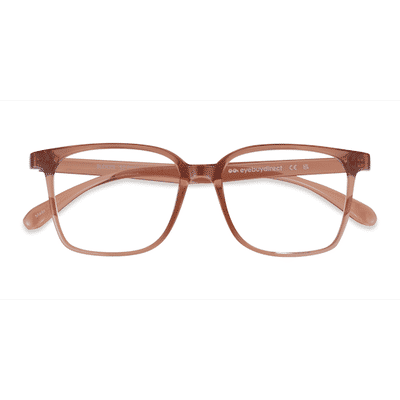 Unisex s square Clear Brown Plastic Prescription eyeglasses - Eyebuydirect s Blocks