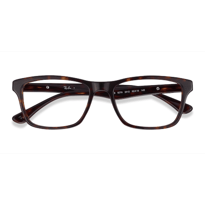 Unisex s rectangle Tortoise Acetate Prescription eyeglasses - Eyebuydirect s Ray-Ban RB5279