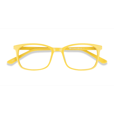 Unisex s rectangle Yellow Acetate Prescription eyeglasses - Eyebuydirect s Equality