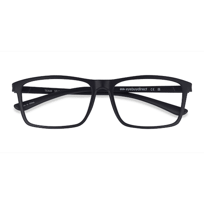 Unisex s rectangle Matte Black Plastic Prescription eyeglasses - Eyebuydirect s Team