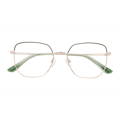 Unisex s geometric Gold Green Metal Prescription eyeglasses - Eyebuydirect s Milner