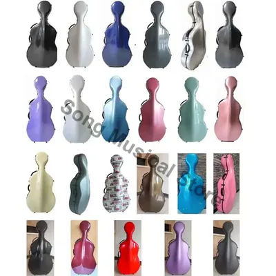 Good Quality Carbon Cello Case 4/4 7/8 3/4 1/2 1/4 Carbon Fiber Composite Multi-color Waterproof Cello Box Cello Accessary