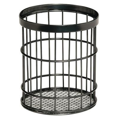 GET WB-55-MG 4 1/2" Round Wire Basket - 5 1/2"H, Iron, Metal Gray, 5.5" Tall, Black