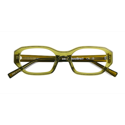 Unisex s rectangle Crystal Olive Green Acetate Prescription eyeglasses - Eyebuydirect s Nina