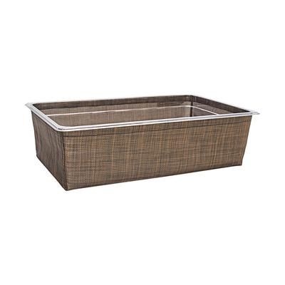 Front of the House BHO131COV21 Rectangular Ice Housing / Pan Set- 20 3/4" x 12 3/4" x 5 3/4", Woven Vinyl, Mesh Copper, Brown
