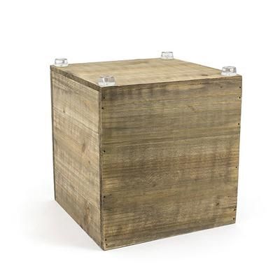 Front of the House RWA013NAW20 8 1/4" Square Rustic Wood Display Riser - Wood, Natural, Beige