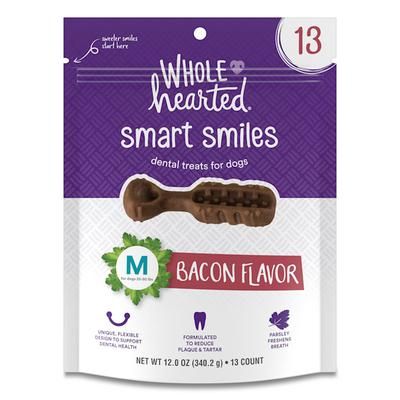 Smart Smiles Bacon Flavor Medium Dog Dental Treats, 12 oz., Count of 13