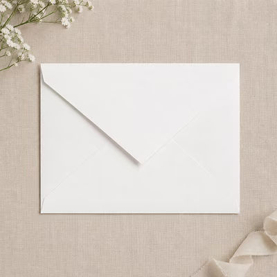 Linen Envelopes, White 7 1/2" x 5 1/4" 50 pack