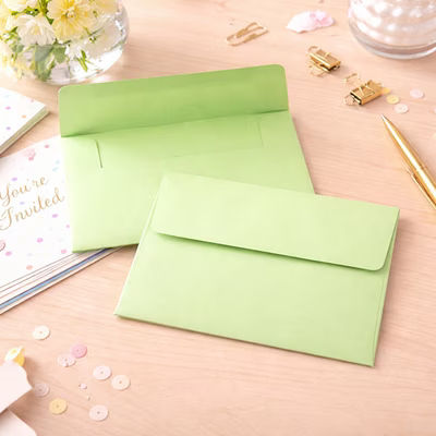 A2 5 3/4" x 4 3/8" Astrobright Envelope Lime Green 50 Pieces E5219
