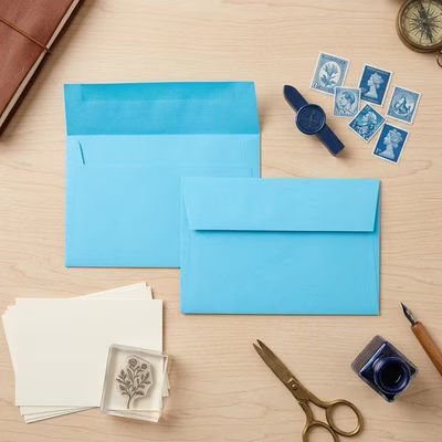 A7 7 1/4" x 5 1/4" Astrobright Envelope Sky Blue 50 Pieces E5007