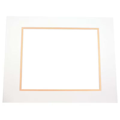 Double Mats, Ivory/Gold 8" x 10" Outer Cut, 4 5/8" x 6 5/8" Inner Cut 10 Pack