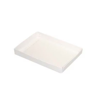 White Paper Box Bottom 3 3/4" x 5/8" x 5 3/8" 25 pack