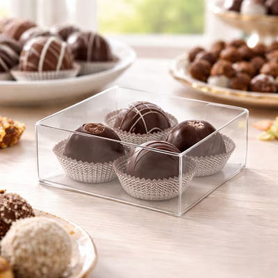 Truffle Boxes Chocolate Boxes Crystal Clear 4 1/4" x 1 5/8" x 4 1/4" 25 Pieces