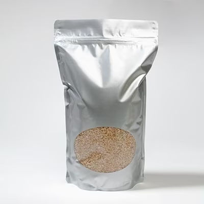 Large Resealable Zip Pouch Bags Silver Window Very Durable - Holds 8 - 12 oz. Size: 6 3/4" x 3 1/2" x 11 1/4" 100 Bags Pouches