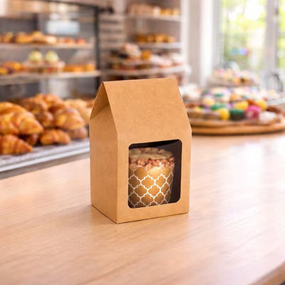 Kraft Tapered Tote Box - Good For Cupcakes Candles Small Plants Box Size: 3 1/2" x 3 1/2" x 6 1/2" 25 Boxes Crystal Clear Boxes