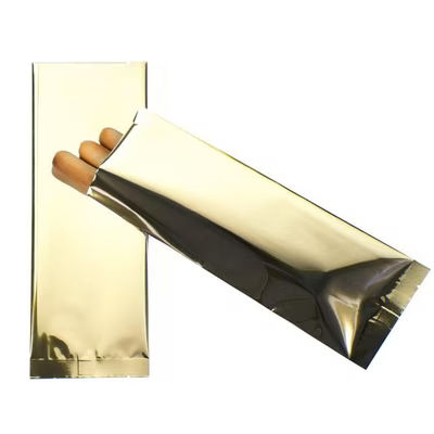 Premium Shimmer Gold Metallized Heat Seal Bags 3" x 8" 1/2" bottom seal 100 pack