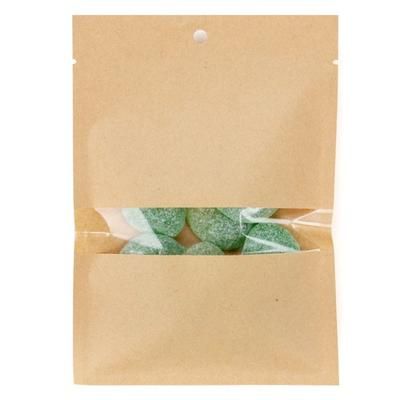 Eco Friendly Compostable Kraft Heat Seal Bags with Horizontal Window. Great for dried fruit and nuts Bag Size: 4" x 6" 100 Bags