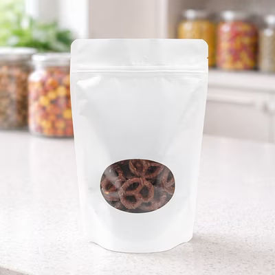 Best Heat Seal Pouch Bags Pearl White with Oval Window Very Durable - 6 - 11 oz. Size: 5 7/8" x 3 1/2" x 9 1/8" 100 Bags Pouches